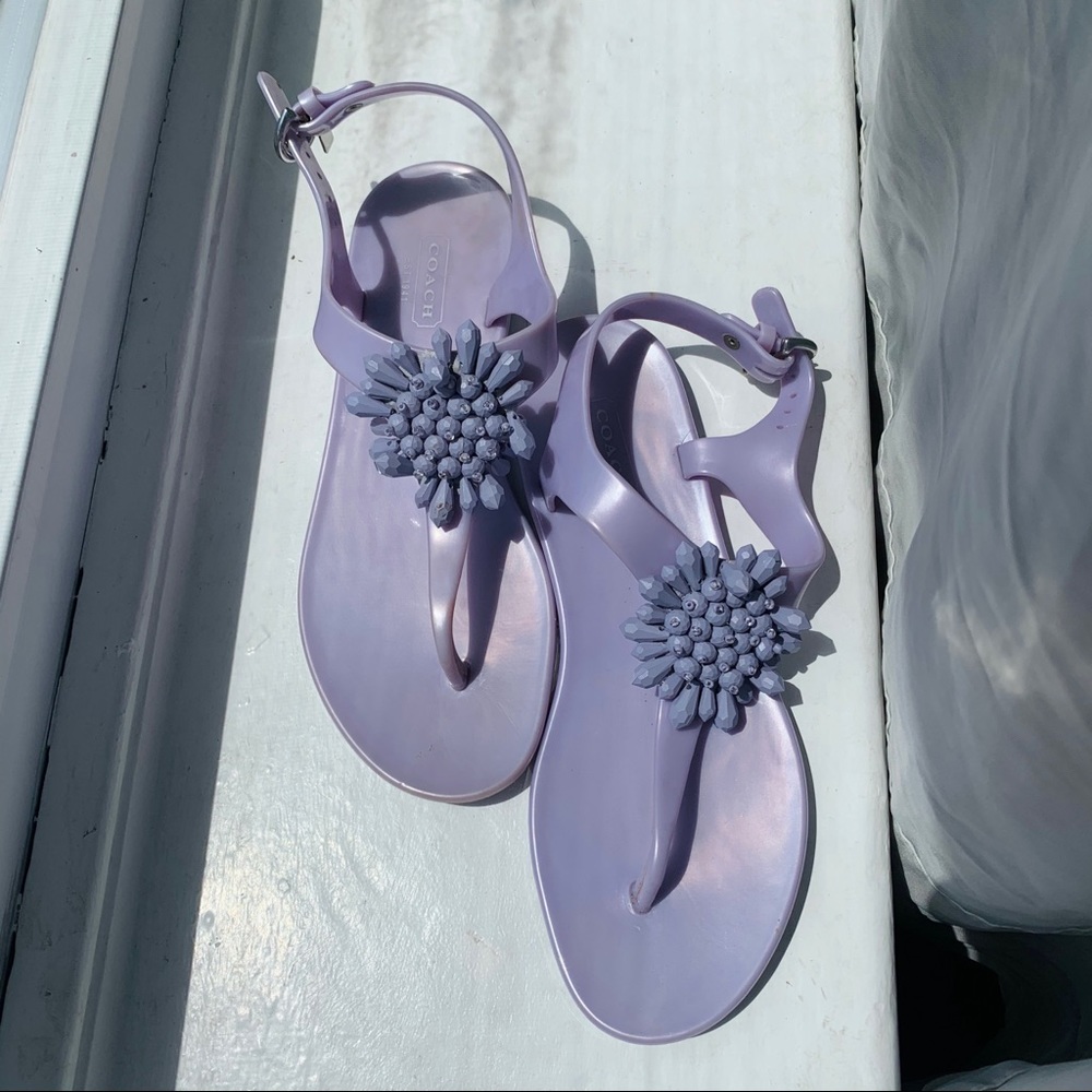 Coach monochromatic beaded jelly sandal
